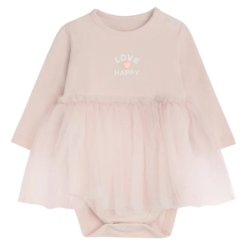 كول كلوب من سمييك قطن وردي فاتح بأكمام طويلة